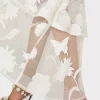 Maxi Dresses-MILLY 3D Butterfly Embroidery Strapless Dress White