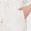 Cover-Ups-MILLY 3D Floral Cotton Eyelet Shorts White