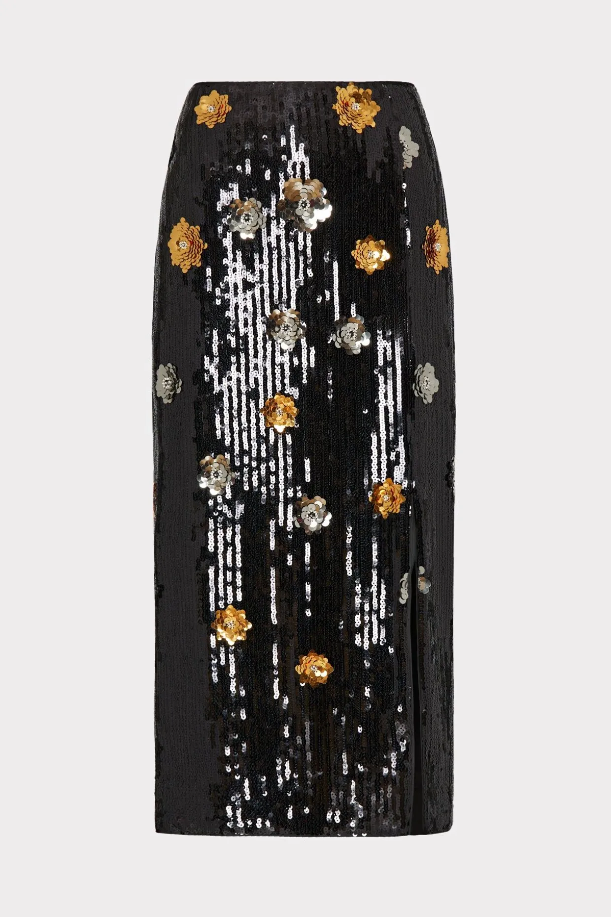 d_floral_sequins_skirt_0.webp Skirts-MILLY 3D Floral Sequins Skirt Black Multi