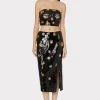 Skirts-MILLY 3D Floral Sequins Skirt Black Multi