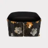 Tops-MILLY 3D Floral Sequins Strapless Top Black Multi