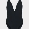 deep_dive_one_piece_with__0-1.webp Jumpsuits & Rompers-MILLY Deep Dive One Piece With Smocking Black