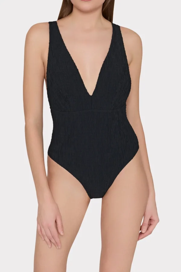 deep_dive_one_piece_with__1-1.webp Jumpsuits & Rompers-MILLY Deep Dive One Piece With Smocking Black