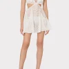 Jumpsuits & Rompers-MILLY Delilah Diamond Jacquard Voile Coverup Dress White/Gold