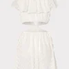 Jumpsuits & Rompers-MILLY Delilah Diamond Jacquard Voile Coverup Dress White/Gold