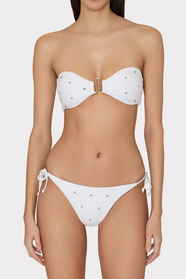 Jumpsuits & Rompers-MILLY Diamond Heat Set Bandeau Bikini Top White