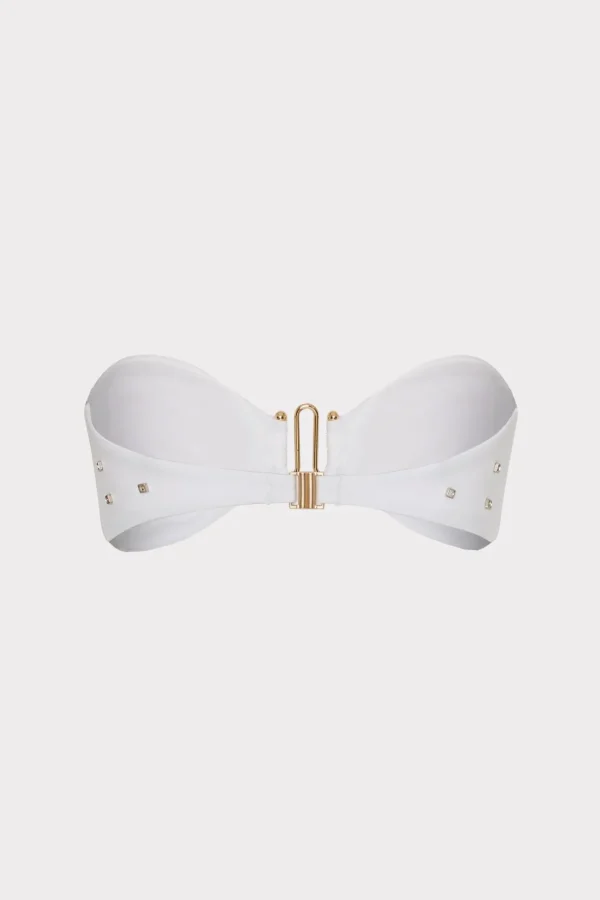 Jumpsuits & Rompers-MILLY Diamond Heat Set Bandeau Bikini Top White