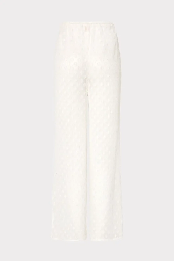 Jumpsuits & Rompers-MILLY Diamond Jacquard Coverup Pants White/Gold