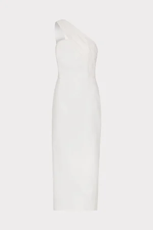 draped_one_shoulder_linen_0-2.webp Guest Of Dresses-MILLY Draped One Shoulder Linen Dress White