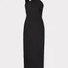 Guest Of Dresses-MILLY Draped One Shoulder Linen Dress Black