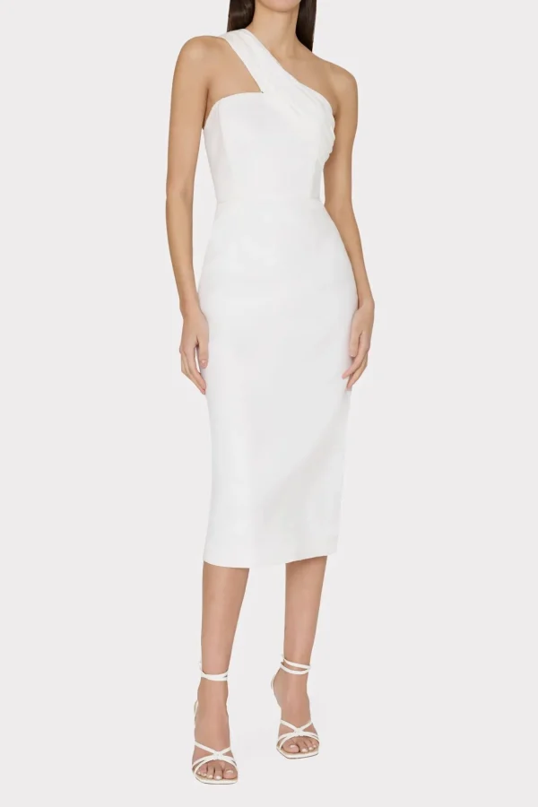 draped_one_shoulder_linen_1-2.webp Guest Of Dresses-MILLY Draped One Shoulder Linen Dress White