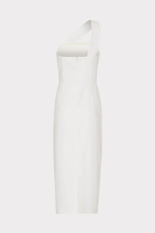 draped_one_shoulder_linen_4.webp Jumpsuits & Rompers-MILLY Draped One Shoulder Linen Dress White