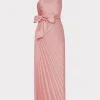 Pink Dresses-MILLY Estelle Satin Dress Rose Gold