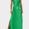 Guest Of Dresses-MILLY Estelle Satin Dress Green