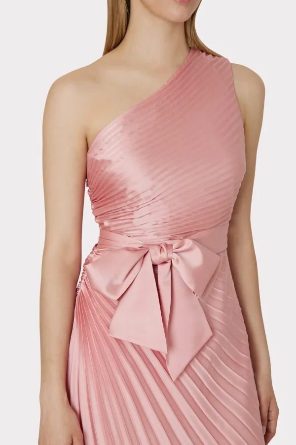 Pink Dresses-MILLY Estelle Satin Dress Rose Gold