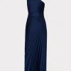 Jumpsuits & Rompers-MILLY Estelle Satin Dress Navy