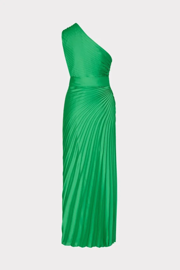estelle_satin_dress_4-5.webp Evening Gowns-MILLY Estelle Satin Dress Green