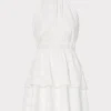 White Dresses-MILLY Evelia Reina Graphic Dot Clipping Dress White