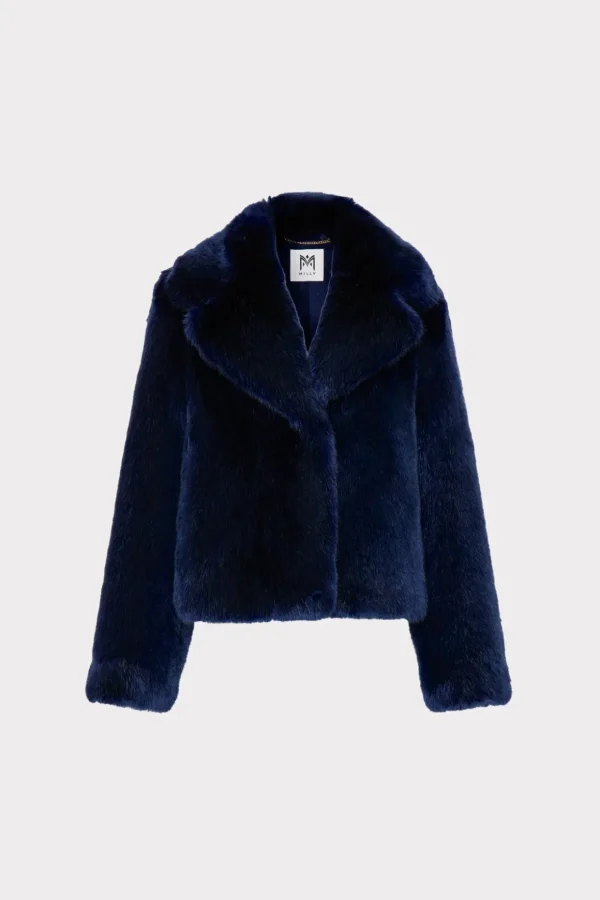 faye_faux_fur_coat_0.webp Coats & Jackets-MILLY Faye Faux Fur Coat Navy