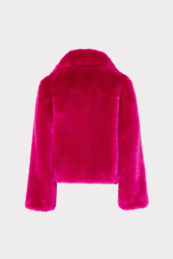 Coats & Jackets-MILLY Faye Faux Fur Coat Milly Pink
