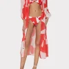 Jumpsuits & Rompers-MILLY Fiona Grand Foliage Cover-Up Red/White