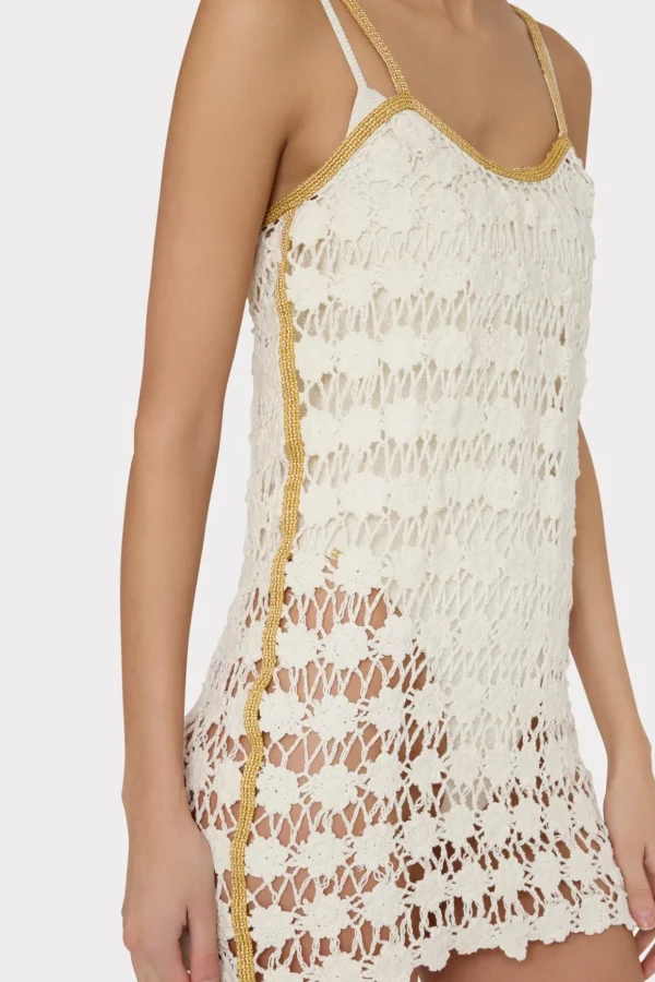 floral_crochet_cami_mini__3.webp Cover-Ups-MILLY Floral Crochet Cami Mini Dress Ecru