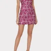 Guest Of Dresses-MILLY Floral Jacquard Mini Dress Pink