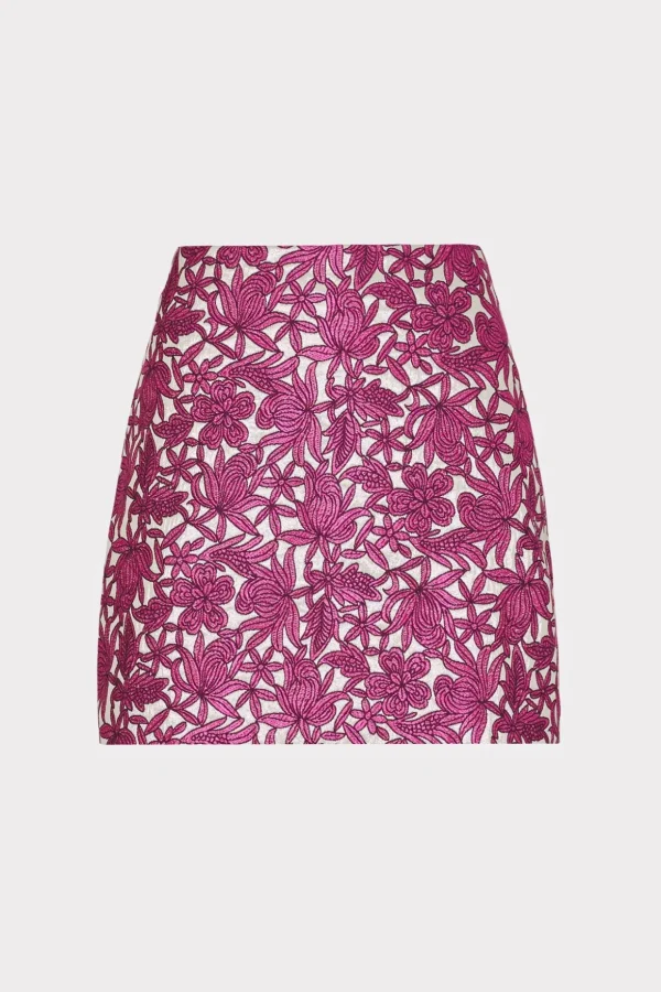 floral_jacquard_skirt_0-1.webp Skirts-MILLY Floral Jacquard Skirt Pink