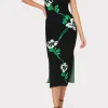 floral_jacquard_strapless_1-2.webp Day Dresses-MILLY Floral Jacquard Strapless Midi Dress Black Multi