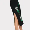 Knit Dresses-MILLY Floral Jacquard Strapless Midi Dress Black Multi