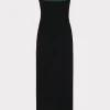 Knit Dresses-MILLY Floral Jacquard Strapless Midi Dress Black Multi