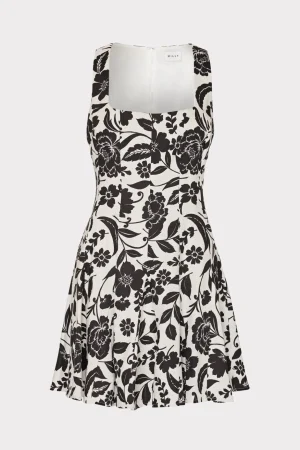 flowers_of_spain_linen_mi_0-1.webp Sundresses-MILLY Flowers Of Spain Linen Mini Dress Black/White