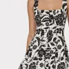 Sundresses-MILLY Flowers Of Spain Linen Mini Dress Black/White