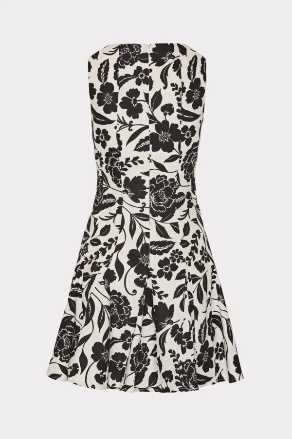 Jumpsuits & Rompers-MILLY Flowers Of Spain Linen Mini Dress Black/White