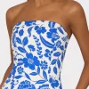 Tops-MILLY Flowers Of Spain Linen Top Blue/White