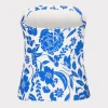 Tops-MILLY Flowers Of Spain Linen Top Blue/White