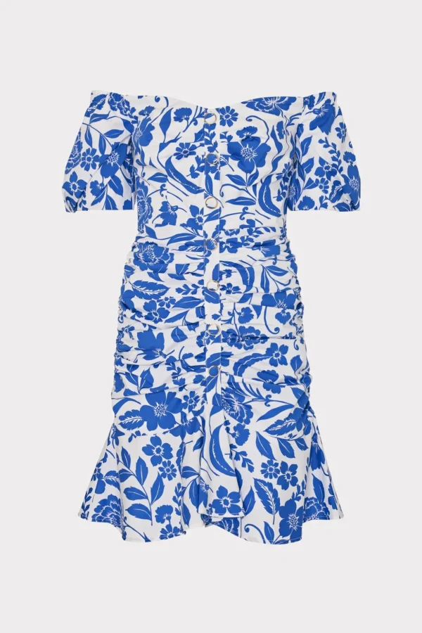 flowers_of_spain_off_the__0-1.webp Sundresses-MILLY Flowers Of Spain Off The Shoulder Dress Blue/White