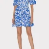 Jumpsuits & Rompers-MILLY Flowers Of Spain Off The Shoulder Dress Blue/White