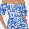 flowers_of_spain_off_the__2-3.webp Mini Dresses-MILLY Flowers Of Spain Off The Shoulder Dress Blue/White