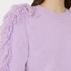 Sweaters & Knits-MILLY Fringe Sleeve Crewneck Sweater Lilac