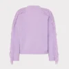 Sweaters & Knits-MILLY Fringe Sleeve Crewneck Sweater Lilac
