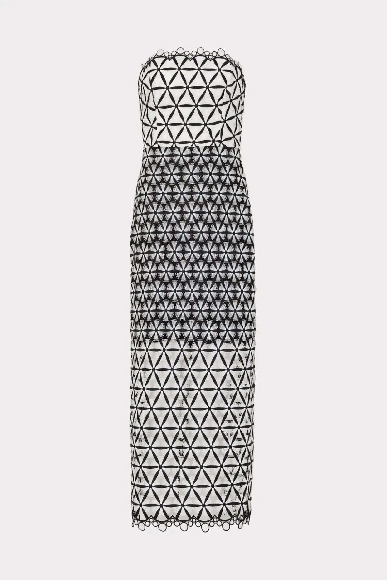 geo_star_lace_dress_0.webp Jumpsuits & Rompers-MILLY Geo Star Lace Dress Black/White