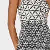 Guest Of Dresses-MILLY Geo Star Lace Dress Black/White