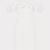 White Dresses-MILLY Gizelle Ruffle Off The Shoulder Dress Ecru