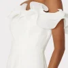 White Dresses-MILLY Gizelle Ruffle Off The Shoulder Dress Ecru