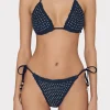 Jumpsuits & Rompers-MILLY Glimmer Crochet Bikini Top With Crystal Applique Navy