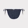 Jumpsuits & Rompers-MILLY Glimmer String Bikini Bottom With Crystal Applique Navy