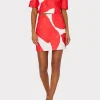 Skirts-MILLY Grand Foliage Modern Mini Skirt Red/White