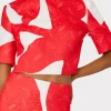 Skirts-MILLY Grand Foliage Modern Mini Skirt Red/White
