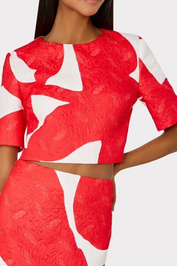 grand_foliage_modern_mini_2.webp Jumpsuits & Rompers-MILLY Grand Foliage Modern Mini Skirt Red/White